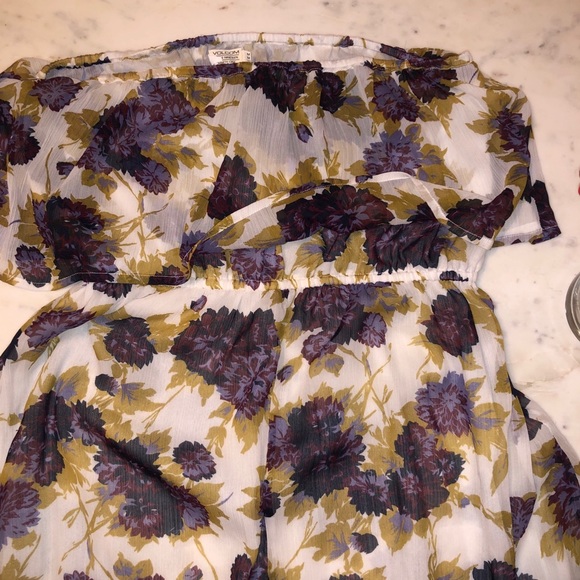Volcom strapless floral dress white/purple/yellow - Picture 2 of 7